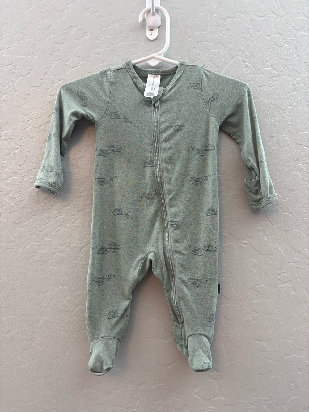 Modern moments by gerber green snail print viscose footie pajama newborn